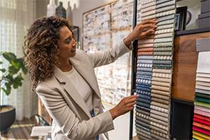 Gotcha Covered - woman with shade samples